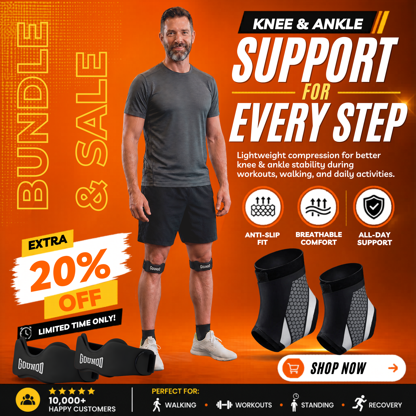 Stepflexx Patella Strap - Ankle Protector Bundle